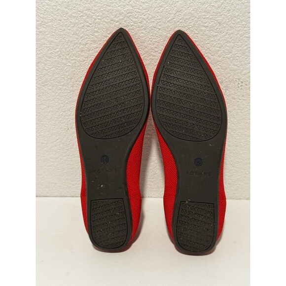 Rothy’s Womens The Point Ballet Flats Shoes Sz 9 Red Slip On Comfort Casual Work - Picture 7 of 13